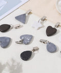 Eight Piece Marble Tablecloth Weights With Metal Clips Triangle Pendant 4.5x4.5 Cm for Outdoor Parties Picnics Garden Tables
