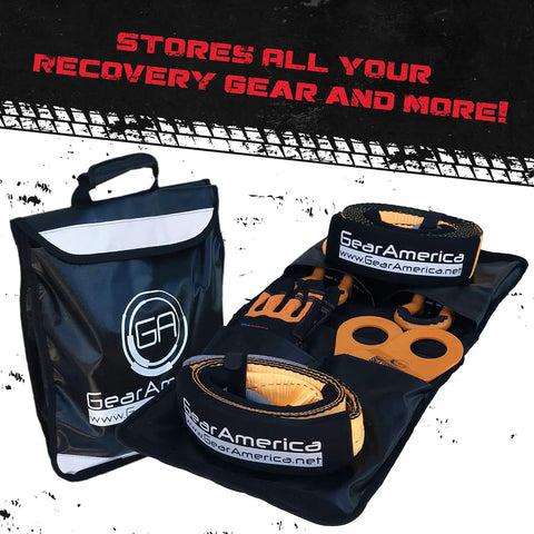 Beefed Up Off Road Recovery Kit 9 Ton With Tow Strap Snatch Block Tree Saver D Ring Shackles Winch Bag and Gloves for 4X4s