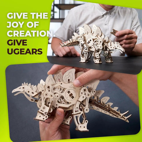 Stegosaurus 3D Puzzle Kit For Adults, Mechanical Dinosaur Model With 305 Pieces, DIY Assembly Project, Hands On Dino Build Gift, Educational And Fun For Grownups And Kids, Interactive Gear System; wooden stegosaurus puzzle
