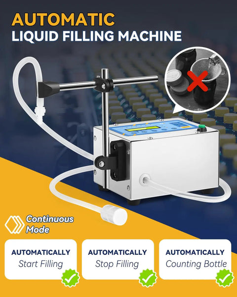 Automatic Liquid Filling Machine Makes Bottling A Cinch With One Touch Digital Control, stainless steel pump for 1-118 oz liquids.