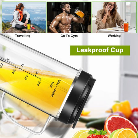 Two Pack 22oz Tall Blender Cups With Handles And Flip Top To-Go Lids For 250W Magic Bullet MB1001 Blenders Replacement Parts