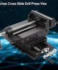 Chiyyak 6 Inch Heavy Duty Cross Slide Drill Press Bench Mount showing solid cast iron body for stability during machining.