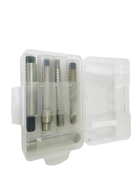 Two Sizes 5/8-18 Thread Repair Kit With Stainless Steel Inserts In 0.5 And 0.76 Inch Lengths For Auto Parts And ATV UTV Repairs Durable DIY Bolt Thread Repair Tool in clear plastic case