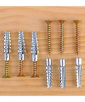 Heavy Duty Hollow Wall Anchor Kit Rock Solid Expansion Bolts For Drywall And Plaster No Sweat Installation Built Tough Setup Sweet Gear For Cabinet Hanging and Woodworking Projects, featuring metal expansion bolts and screws.