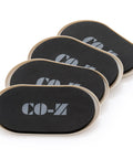 Oval Furniture Sliders 4 Pack For Carpets And Hardwood Floors Heavy Duty Reusable Moving Pads in black and beige
