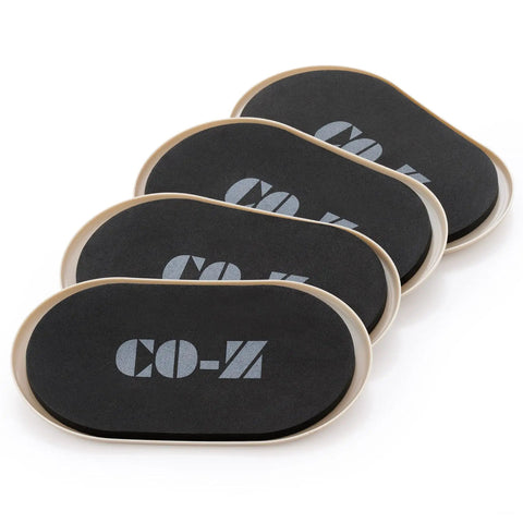 Oval Furniture Sliders 4 Pack For Carpets And Hardwood Floors Heavy Duty Reusable Moving Pads in black and beige