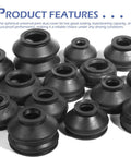 14 Piece Tie Rod End Boots Kit Ball Joint Rubber Dust Covers for Universal Suspension and Steering Replacement for Most Cars Black Ride