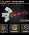 Acura TL 2007 2008 Type S Rear Side Marker Lights Wiring Harness Adapter Kit shown with connectors and red-black wires