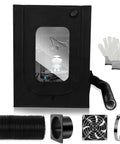 Controlled 3D Printer Enclosure With Built In Ventilation And LED Lighting For Warp Free Prints with components displayed