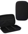 Straight Up 7 Inch GPS Carrying Case Built Tough With Dead Center Shockproof EVA Hard Shell Protective Travel Pouch Black open view with compartments.