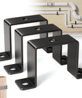 3 Pcs 2x2 Square Tube Strap Clamp Set U Shaped Steel Bracket Black Powder Coated for wood decks, fence posts, water pipes