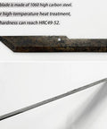 Handmade High Carbon Steel Sword With Full Tang Blade Sharp Edge Leather Sheath All Metal Construction blade detail