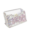 Crystal Rhinestone Card Holder Desk Stand For Office Boss Glam Bling Display with shimmering rhinestones and open top design