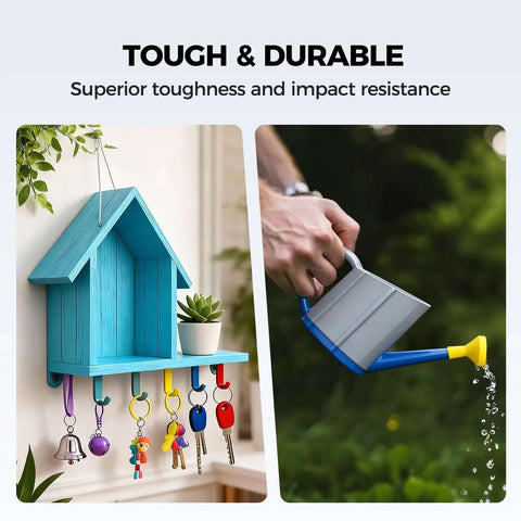 Home decor key hanger with watering can outdoors, emphasizes Premium PETG 3D Printer Filament 1.75mm 2kg For Ender Series Ultra Dope Toughness.