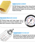 Air Filter Pressure Regulator Kit With Lubricator Cup For One Quarter Inch NPT Systems, 0-145 Psi Gauge, 5 Micron Brass Element
