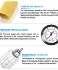 Fiber filter element, pressure gauge, and transparent filter cup for One Quarter Inch NPT Air Filter Regulator Kit with Gauge 0 to 145 PSI.