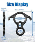 50KN Rescue Figure Belay Device For Rock Climbing Built Tough With Bent-Ear Descender Large Belay Slot 7075 Aluminum Alloy Size Display