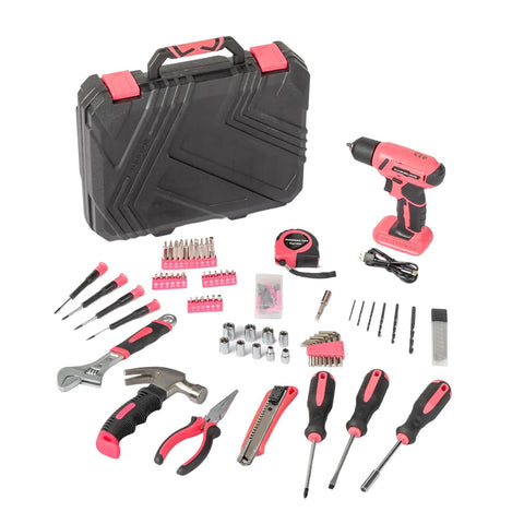 148 Piece Pro Grade Home Repair Tool Set With Durable Storage Case For Easy DIY Projects Red Chrome Vanadium Steel Tools