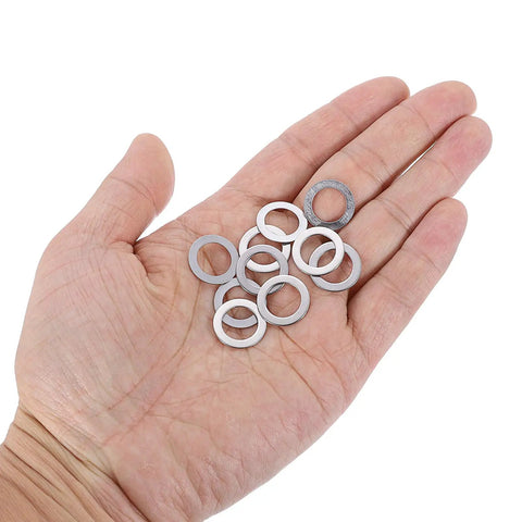 Twenty Piece M10 Flat Washers Built Different With Solid 304 Stainless Steel Measuring Ten By Sixteen Millimeters As Reliable Spacers For Auto Bolts And Shop Rigs in hand