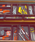 Tool Box Organizer With Tray Dividers For Silverware And Hardware Storage In Drawers, Workbenches, Desks And Cabinets