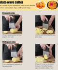 Crinkle cutter with stainless steel blade and black handle; 3-piece Amazon kitchen set for making wavy potato slices
