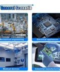 General Scenario collage of robotic mechanical engineering, electrical appliances, medical devices, and industrial manufacturing