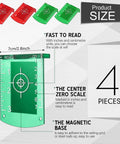 Four Pack Magnetic Laser Target Cards With Stand For Green And Red Laser Levels High Visibility Target Plates In Green And Red Easy Alignment And Precise Calibration For Builders Contractors And DIY Pros, 10x7 cm