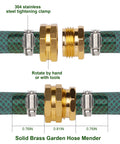 Four Pack Aluminum Garden Hose Repair Connectors Set With Clamps Five Eighth Inch Barb To Three Quarter Inch GHT Thread
