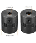 Flexible Coupling Shaft From 10mm To 14mm Bore, 53mm Long, 44.5mm Outer Diameter shown with size details for motor assemblies.