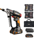 Beast 20V Cordless Drill Driver With Brushless Motor, 445 Inch-Pound Torque, accessories shown including bit set, battery, and charger