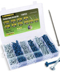 Pocket Hole Screws Assortment Kit 720 Pieces In 5 Sizes For Indoor And Outdoor Projects, Zinc Coated, Box Open