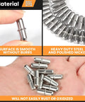 Hella Durable 50 Pack Nickel Plated Shelf Pins Rust Proof Metal Support Pegs For Cabinet Furniture Shelves Heavy Duty Polish Finish Quick Swap showcasing polished nickel and steel material.