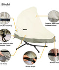 73 Inch Patio Hanging Chaise Lounge And Stand Cover Keeps It Dry 600D Heavy Duty Waterproof Outdoor Hammock Chair Cover with features