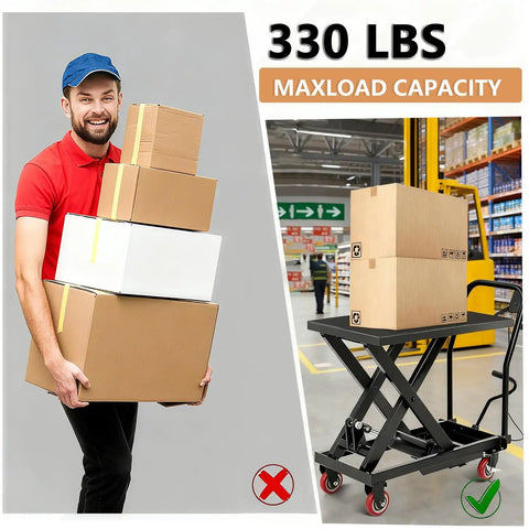 Heavy Duty Hydraulic Lift Table Cart With Manual Scissor Design And Smooth As Butter Pump Equipped With Locking Casters Non Skid Deck Built Tough For Zero Hassle Shop Material Handling