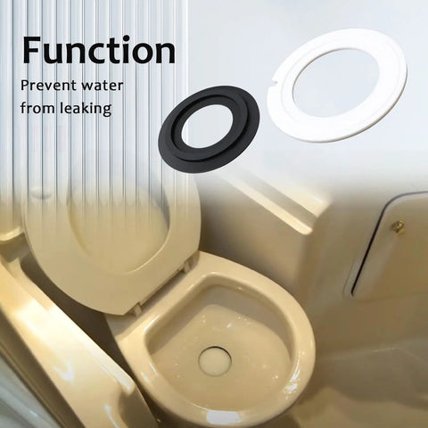 RV Toilet Seal Kit Replacement For Dometic Sealand VacuFlush Toilets 110 111 210 510 Upgraded Bowl Seal Without Drain Holes For Precise Fit No Shifting Easy Install Leak Free Flush, black and white RV toilet bowl seal rings
