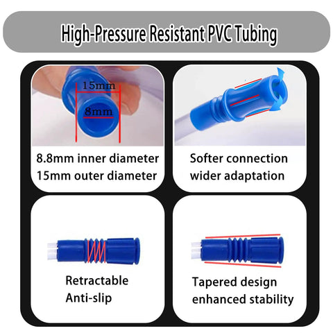 High-pressure resistant PVC tubing details from Two Pack 6.5 Foot Flexible Vacuum Hose Set For Home Use Portable Multipurpose Hoses