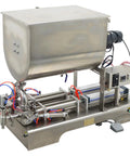 Badass Double Head Paste Filler Machine, Smooth Sailing Piston Packing Setup For Creams, Sauces, And Toothpaste, 100 To 1000 Ml Range, 110V Commercial Dispenser with stainless steel housing.