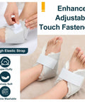 Heel Protector For Pressure Sores With Sheepskin Pad And Soft Fleece, Adjustable Securing Strap, Ultra Comfy Foot Cushion For Bed Sores Relief And Ankle Support, Creamy White on feet