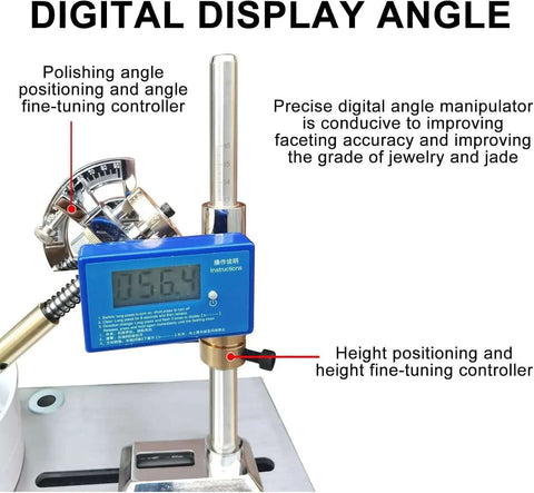 Digital angle display for Badass Jade And Gemstone Water Grinder, precision tuning for rock polishing at various angles.
