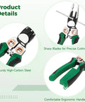 Heavy-Duty 8-in-1 Wire Stripper Pliers By Carbon Steel Electrician Cutting And Crimping Tool With Electrical Testing Function, showcasing sharp blades and ergonomic handle.