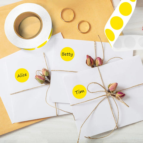 One Inch Yellow Color Code Dot Stickers For Office And Home Round Adhesive Inventory Dots Labels 1000 Per Dispenser Box Easy Peel