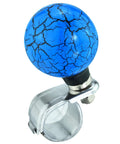 Ball Steering Wheel Knob Spinner For One Hand Driving Aid, Marbled Blue Power Handle Grip for Improved Control