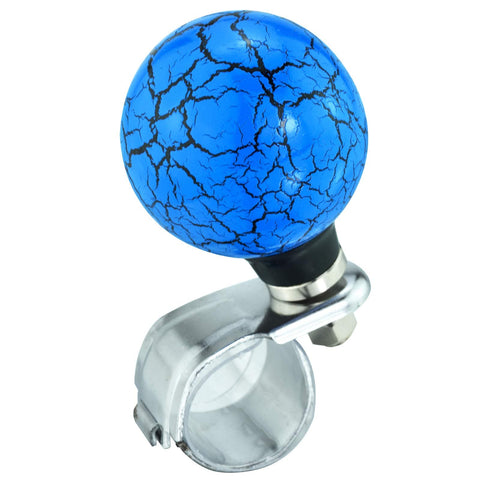 Ball Steering Wheel Knob Spinner For One Hand Driving Aid, Marbled Blue Power Handle Grip for Improved Control