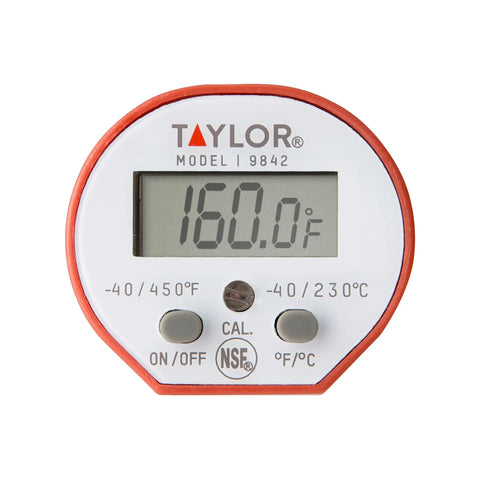 Waterproof Digital Instant Read Thermometer For Cooking BBQ Grilling Baking And Meat With Pocket Clip Red Color displayed at 160°F