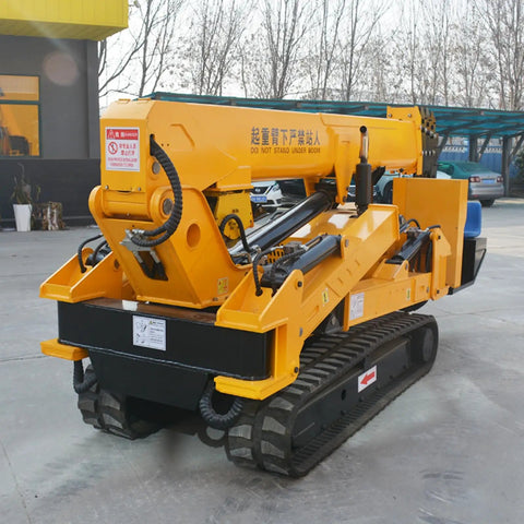 Built Different Heavy Duty Hydraulic Crawler Crane With Smooth Operator Folding Mechanism and Kick Butt 3 Ton Or 5 Ton Electric Lifter from rear view
