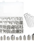 Heavy Duty 667pc Box 304 Stainless Hex Socket Cone Point Grub Screws With Hex Key M2 M2.5 M3 M4 M6 M8 Assorted Screw Set Rust Proof Storage Case Pro Mechanic Handyman Tools Rock Solid Connections Pro Grade Gear No Fluff, open case with metric screws and hex keys