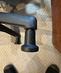 No Slip Bell Glides For Office Chairs And Stools Replacement High Profile Stationary Castor Wheels With Stick On Felt Pads Super Smooth Roll On Carpet Floors Pack Of Five Pieces mounted on chair leg.