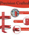 Durable Fire Extinguisher Mount Bracket For 2.5 And 5 Lb Extinguishers, Universal Fit, Heavy Duty And No Fuss Install For Home, Truck, RV, Boat, Marine And Commercial Use displaying reinforced screw holes and corrosion-resistant coating.
