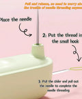 2 In 1 Automatic Needle Threader And Seam Ripper For Quick Sewing And Quilting Projects Must Have DIY Sewing Kit showing threading process