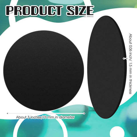 50 Pieces Billiard Pool Table Leg Shims Set 3 Inch Diameter Rubber Levelers Round Foot Pads 0.06 Inch Thick Non Slip